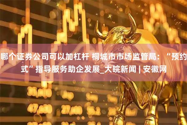 哪个证券公司可以加杠杆 桐城市市场监管局：“预约式”指导服务助企发展_大皖新闻 | 安徽网