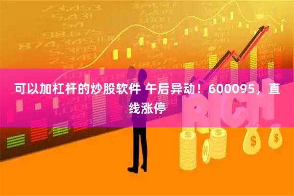 可以加杠杆的炒股软件 午后异动！600095，直线涨停